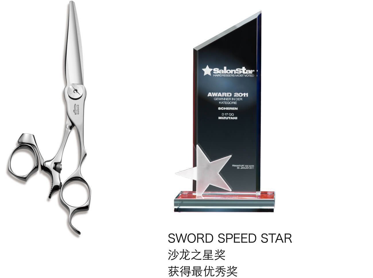SWORD SPEED STAR 沙龙之星奖 获得最优秀奖