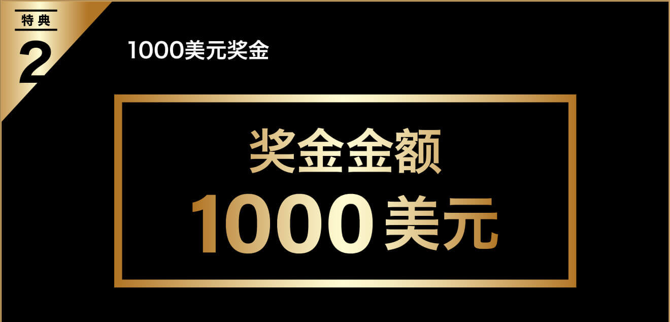 特典2：1000美元奖金