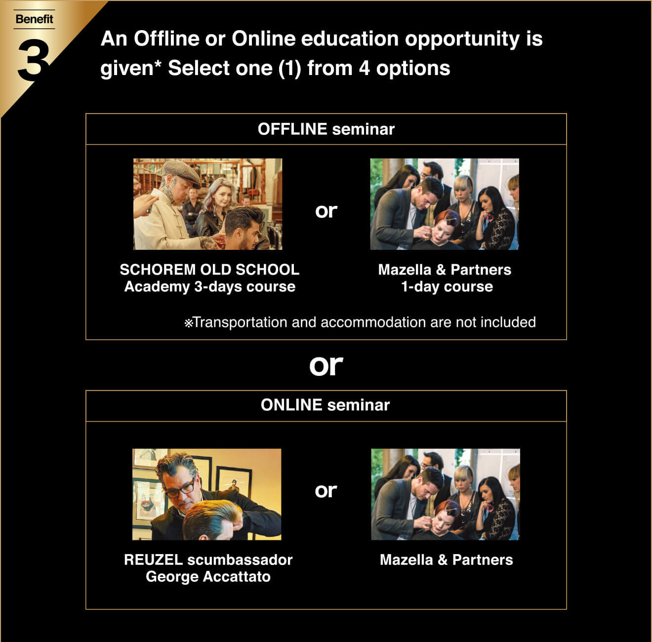 Benefit 3 An Offline or Online education opportunity is given * Select one (1) from 4 options