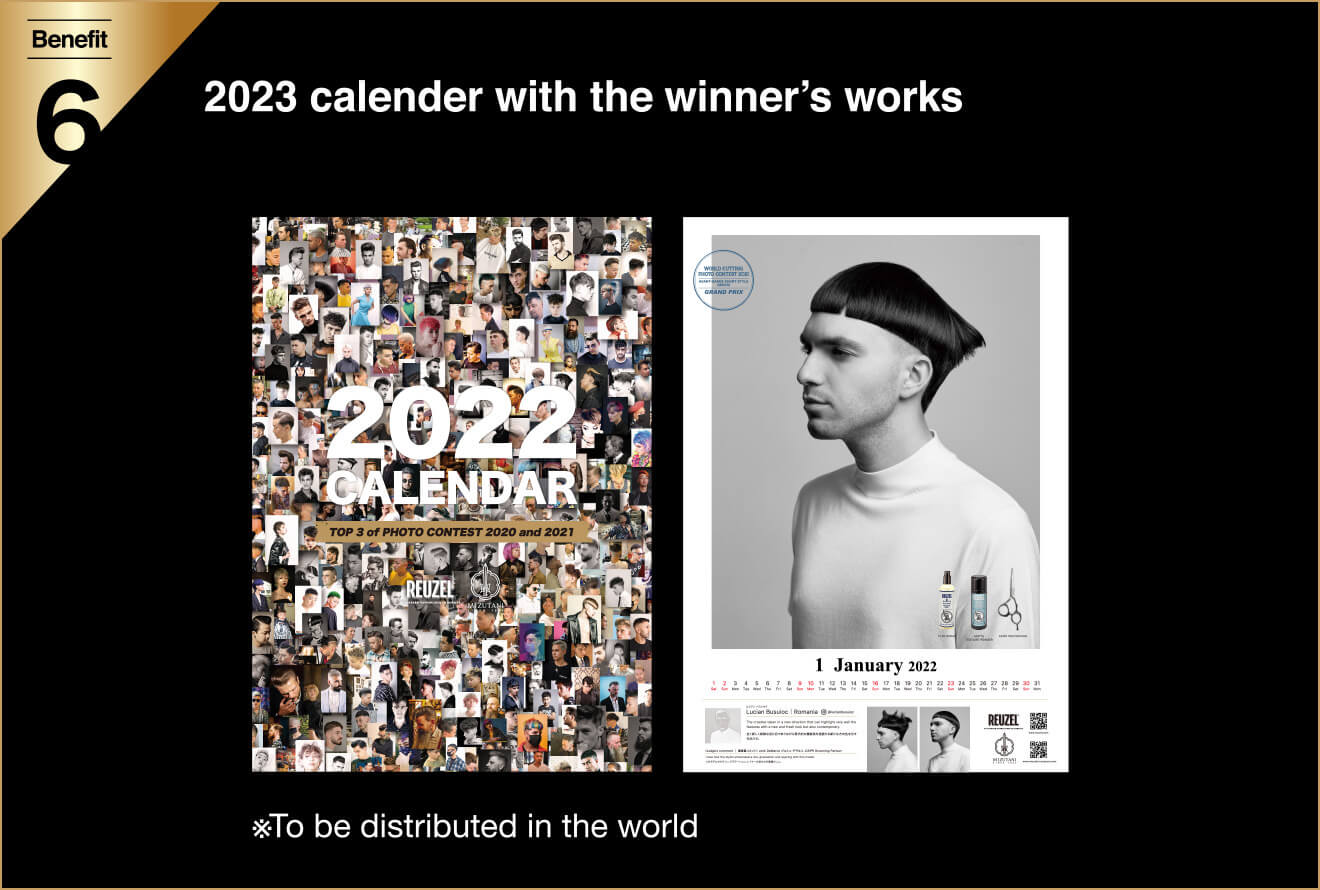 Benefit 6 2023 calender with the winner’s works