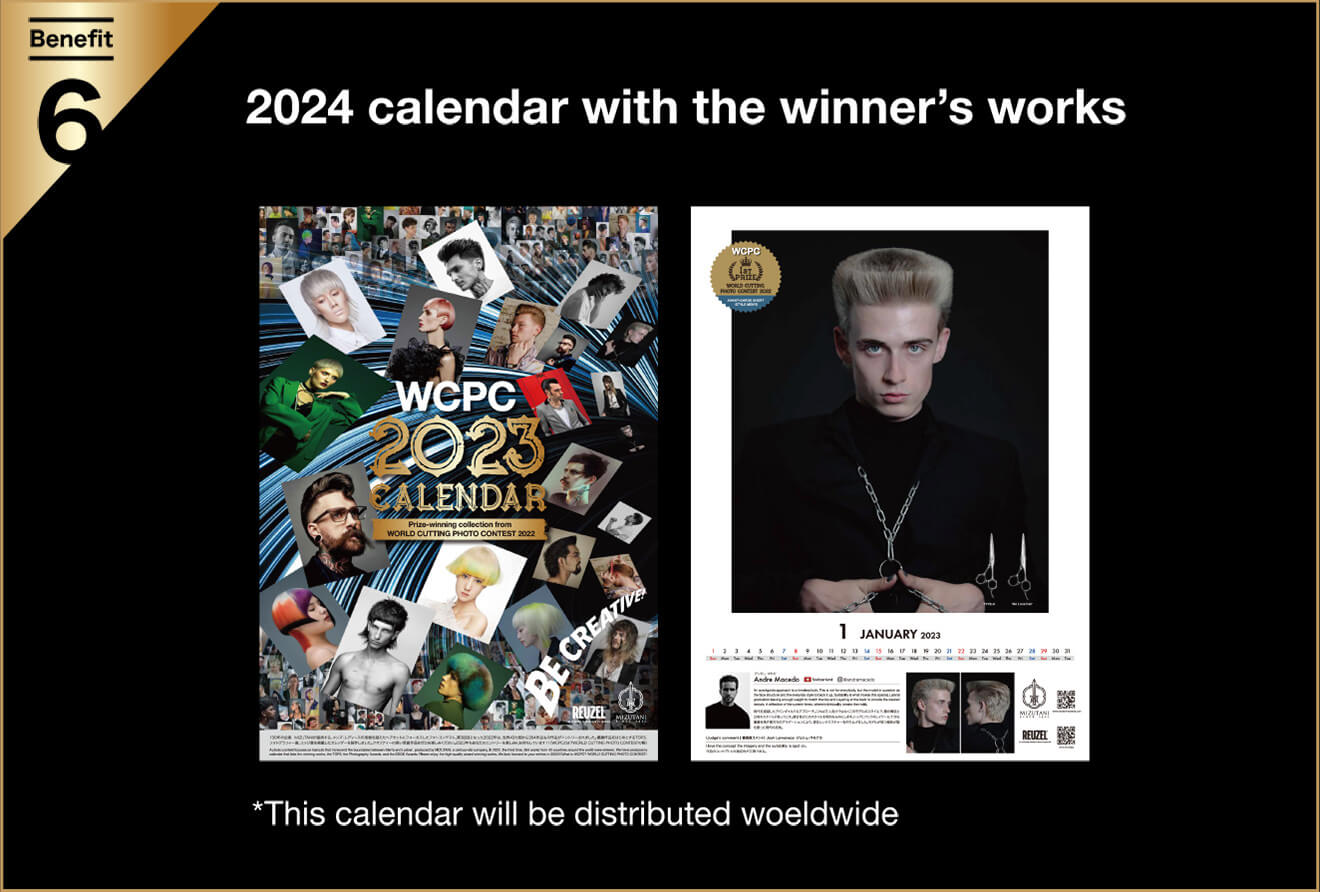 Benefit 6 2024 calendar with the winner’s works